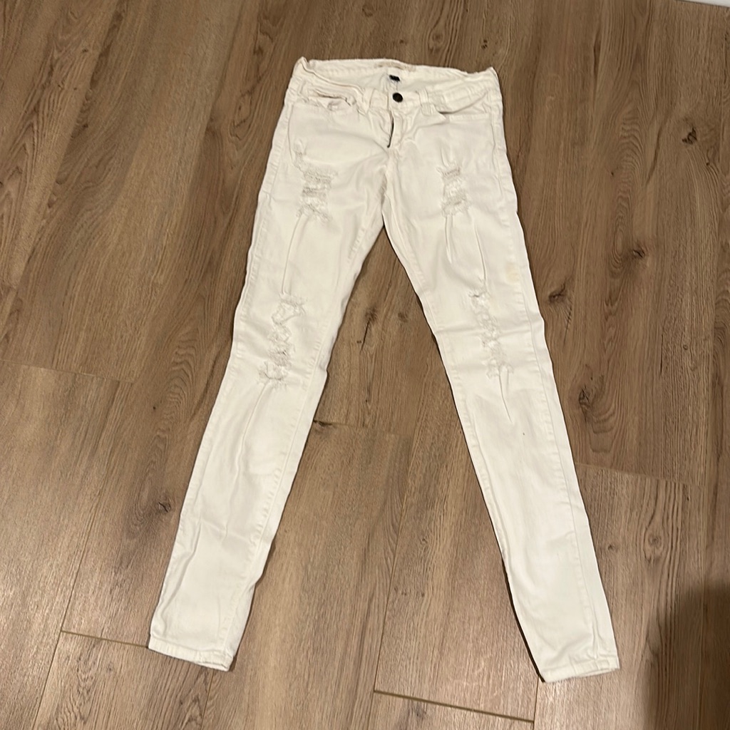 White Ripped Jeans Flying Monkey Brand